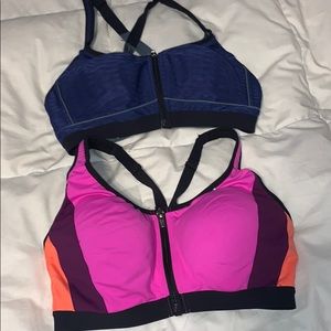 2 pack zip up sports bras